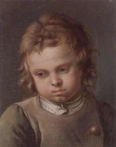 unknow artist Portrait of a young boy,head and shoulders,wearing a grey smock and a green shirt France oil painting art